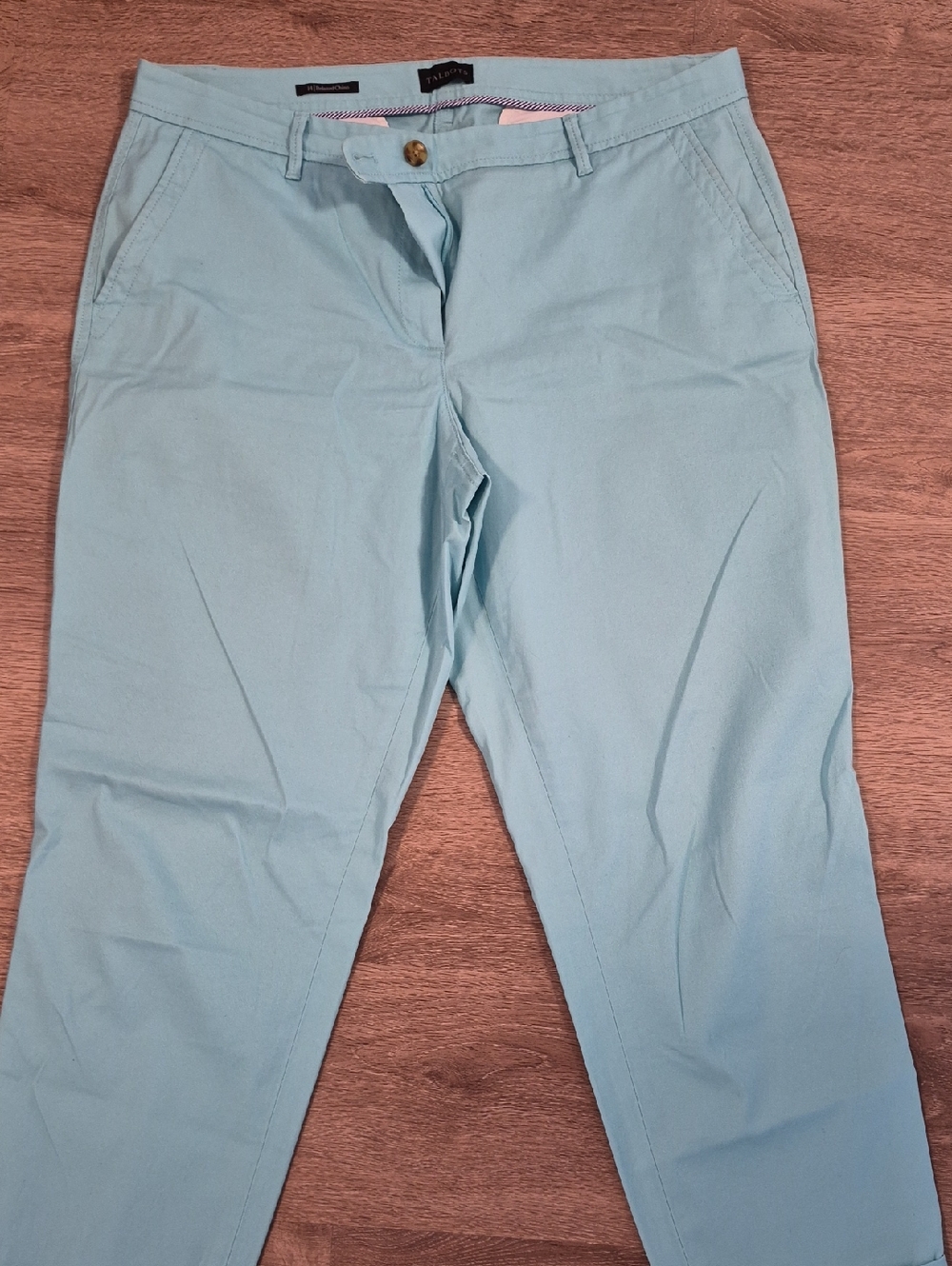 Talbots Light Blue Womens Chino Pants - Classic Straight Fit. Size 14